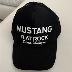 Mustang Flat Rock Michigan Black Mesh Trucker Baseball Hat one size